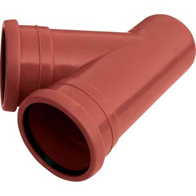 Markgrenrör PP 45° med 2 muffar