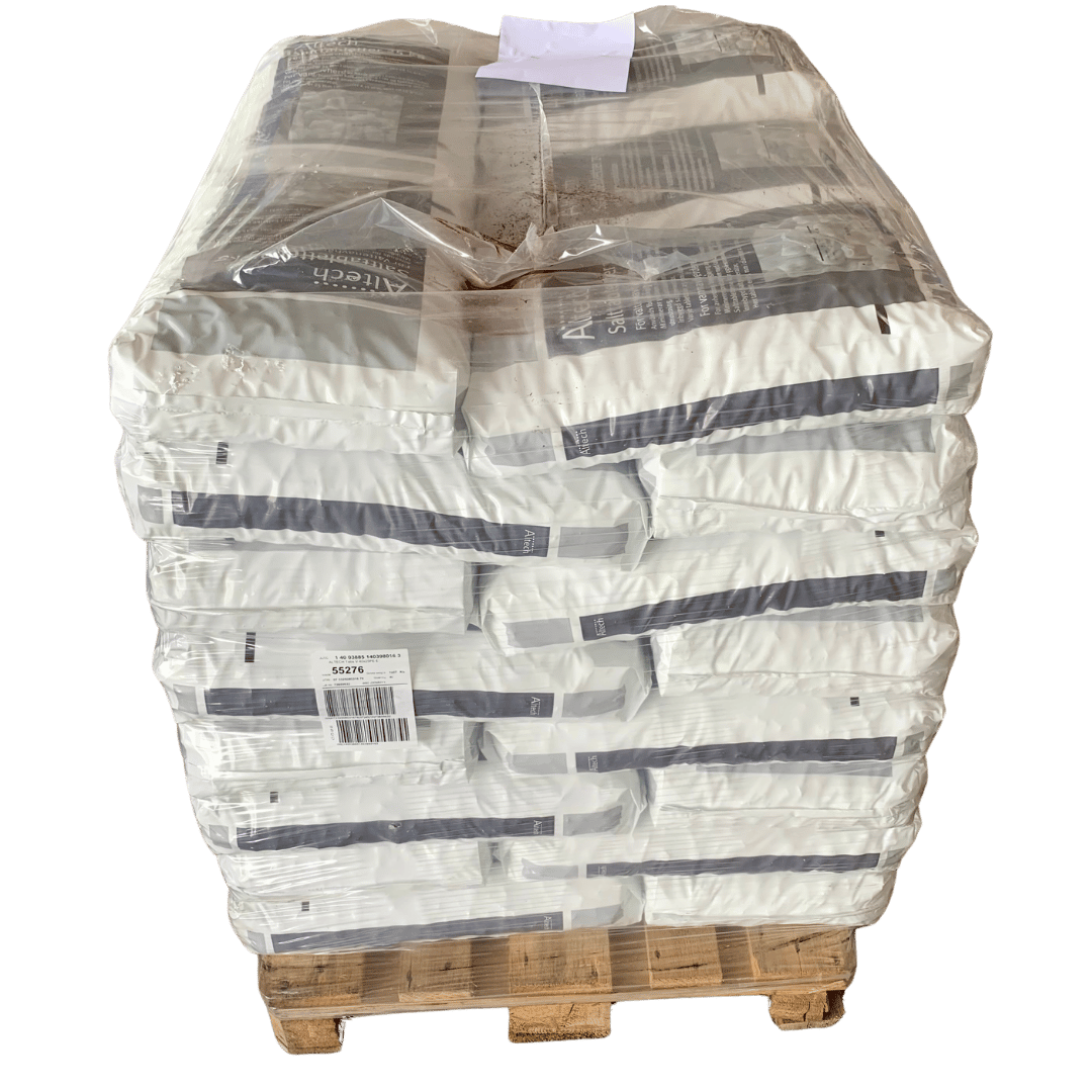 Salttabletter för avhärdning på pall