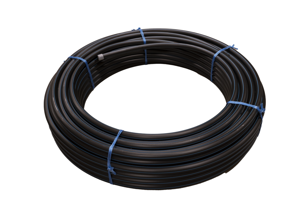 PEM - rör 75 mm PE100 SDR11 PN16 blå stripe - PE - tryckrör - DEBE - 300 m - 1990029 - 300