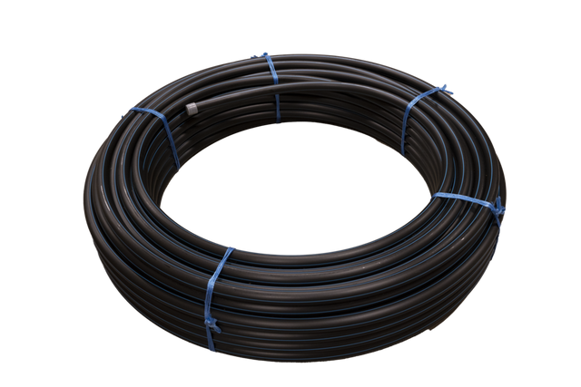 PEM - rör 40 mm PE100 SDR11 PN16 blå stripe - PE - tryckrör - DEBE - 300 m - 1990024 - 300