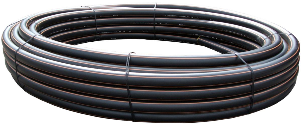 PEM - rör 50 mm PE100 SDR11 PN16 brun stripe - PE - tryckrör - DEBE - 300 m - 1990025 - 300 - BR