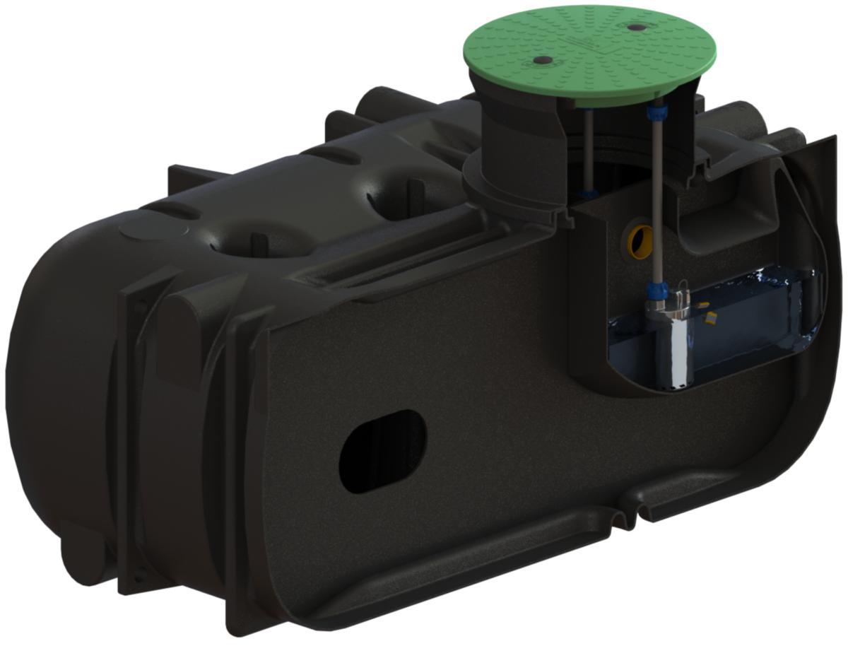 Slamavskiljare 3 - kammare 3200L med pumpbrunn - Cipax