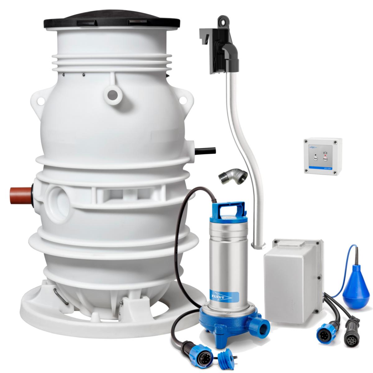 Flygt Compit 901H DXGplus avloppspumpstation, låsbart plastlock - Flygt